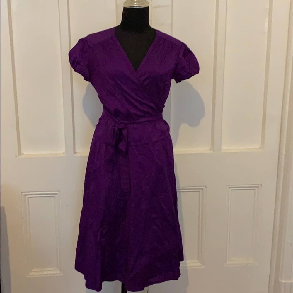 Calypso signature silk dupioni julia wrap dress